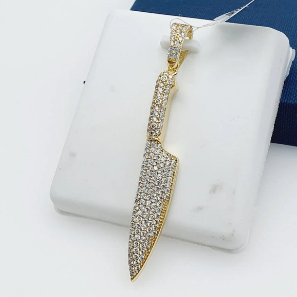 14K Gold Plated Cubic Zircon Pendant, INUS1BR255 - Picture 2 of 11